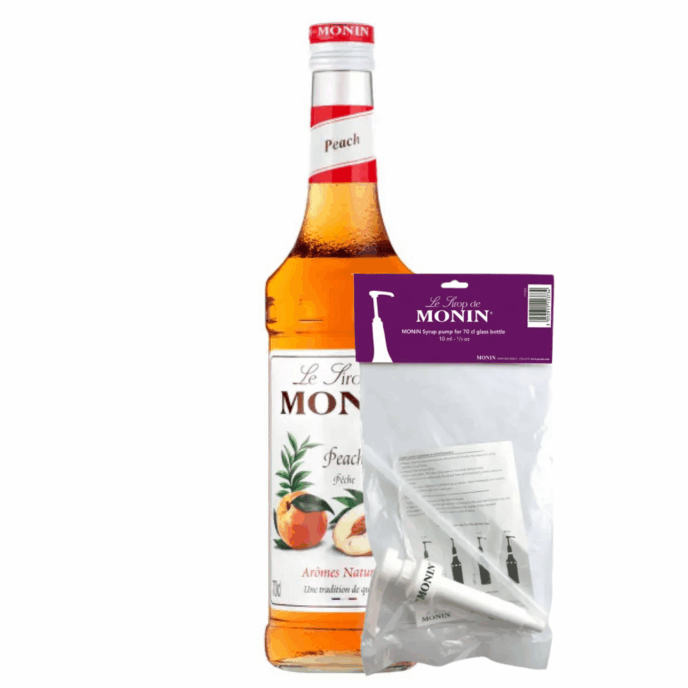 Monin siroop peach (70 cl) + siroop pompje (10ml)