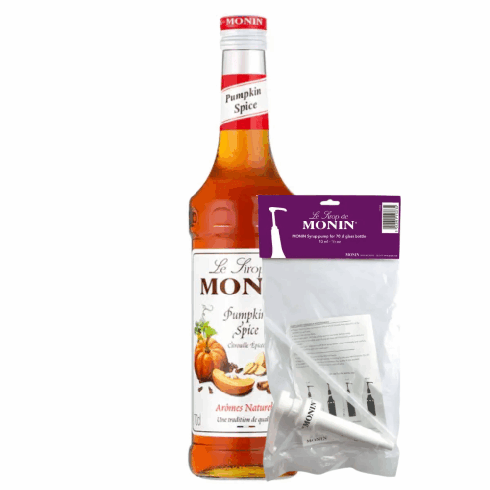 Monin siroop pumpkin spice (70 cl) + siroop pompje (10ml)