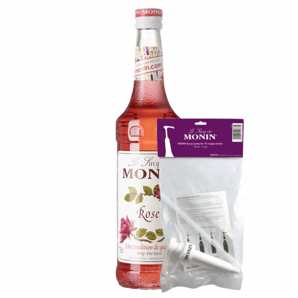 Monin siroop rose (70 cl) + siroop pompje (10ml)