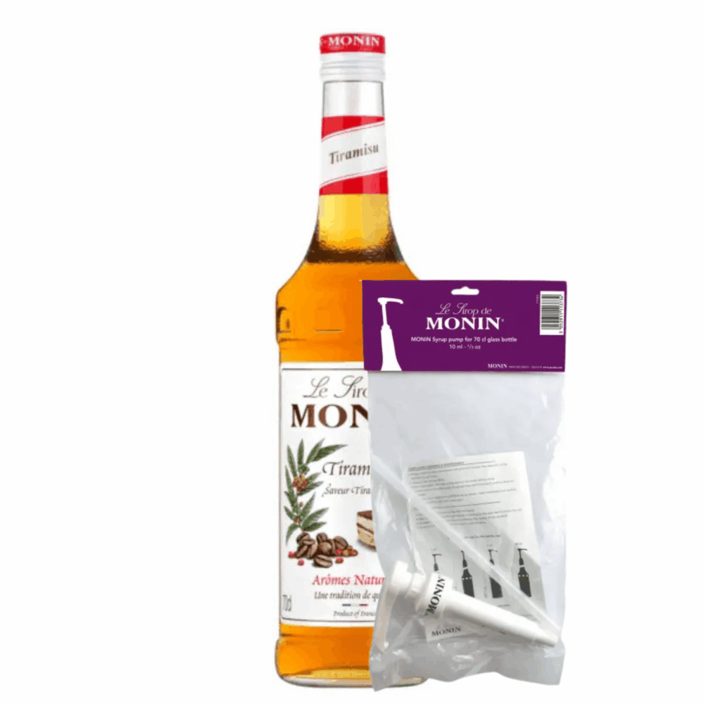 Monin siroop tiramisu (70 cl) + siroop pompje (10ml)