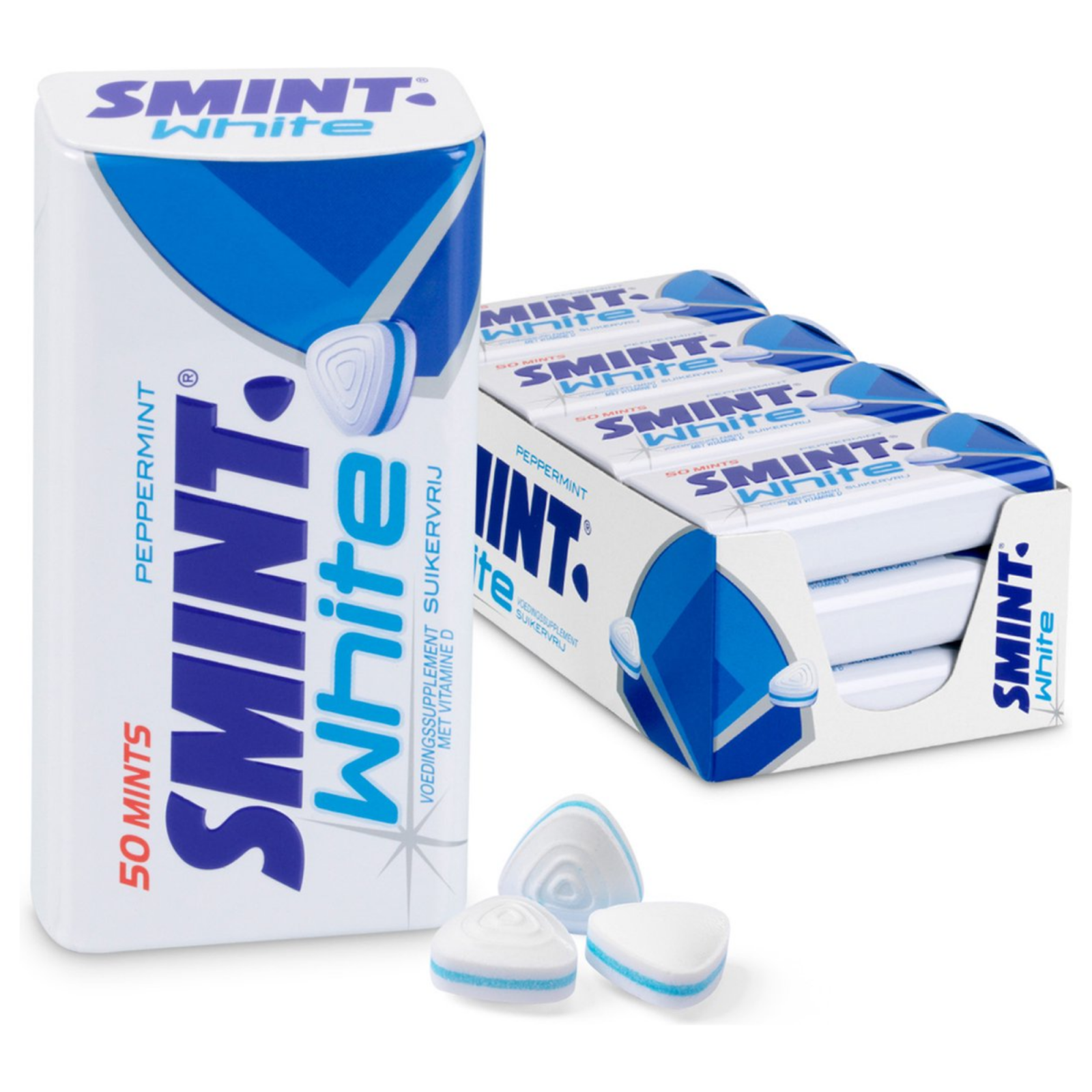 Smint white peppermint - frismakers - suikervrij - vitamine d - 1x12stuks