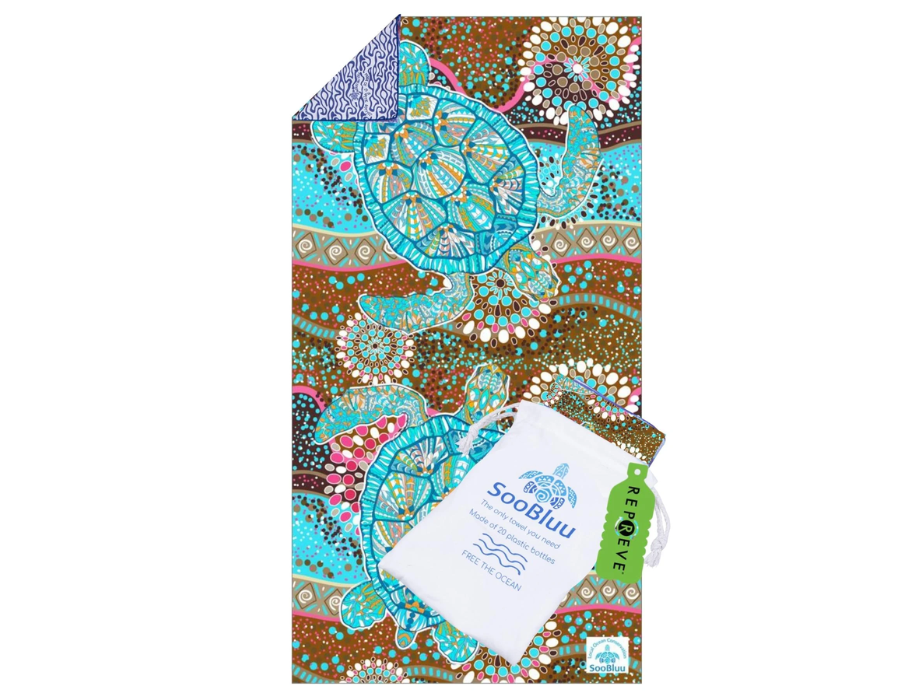 Soobluu strandlaken xl - schildpad - 100x190cm