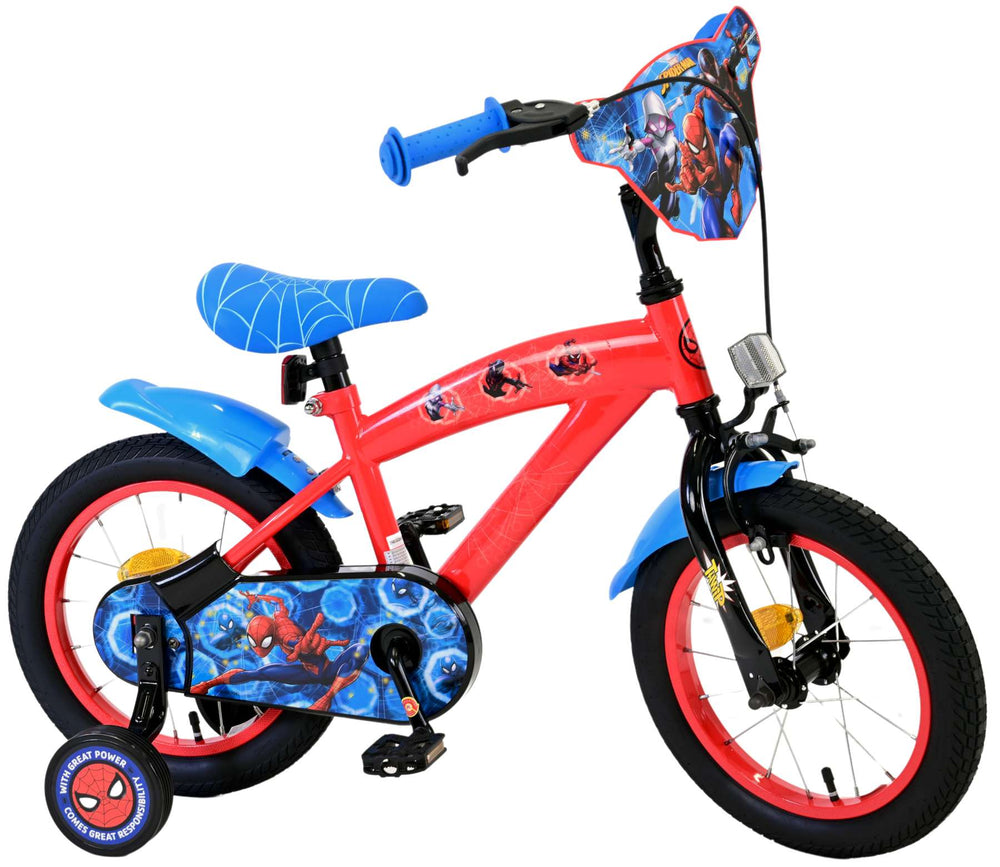 Spiderman wonder spider-man kinderfiets - jongens - 14 inch - rood blauw