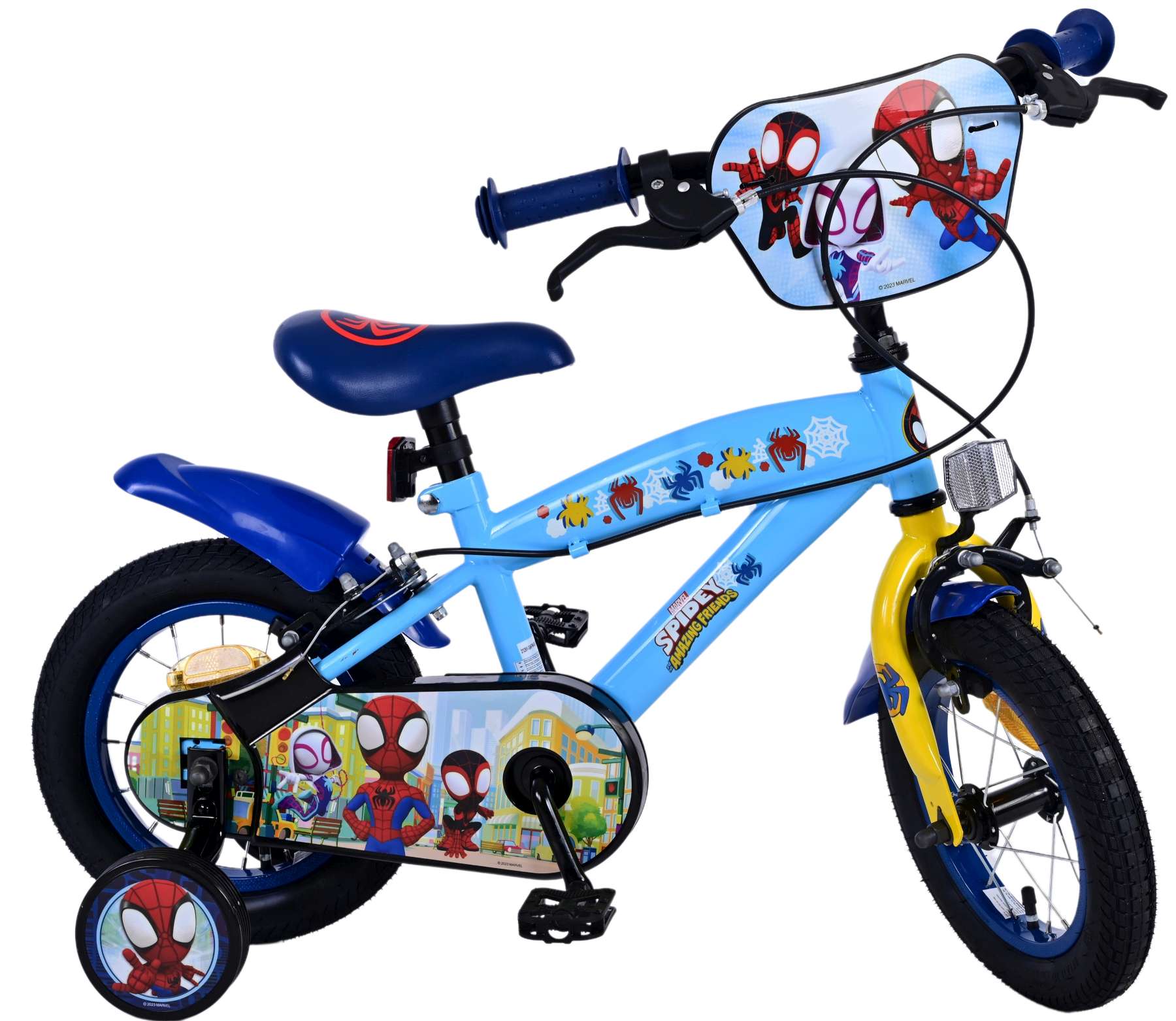 Spidey en zijn geweldige vrienden Spidey Kinderfiets Jongens 12 inch Blauw Twee handremmen