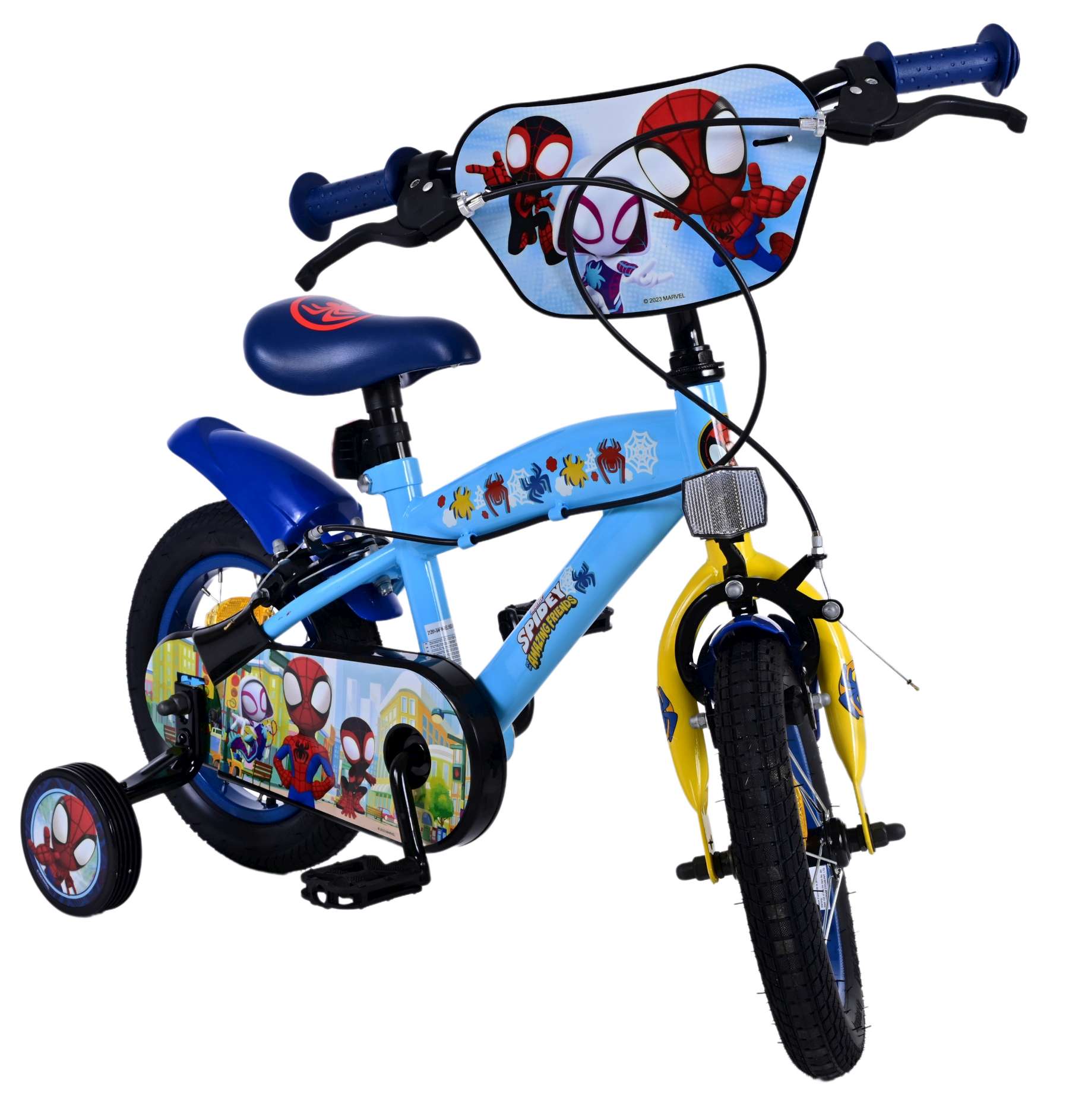 Spidey en zijn geweldige vrienden Spidey Kinderfiets Jongens 12 inch Blauw Twee handremmen