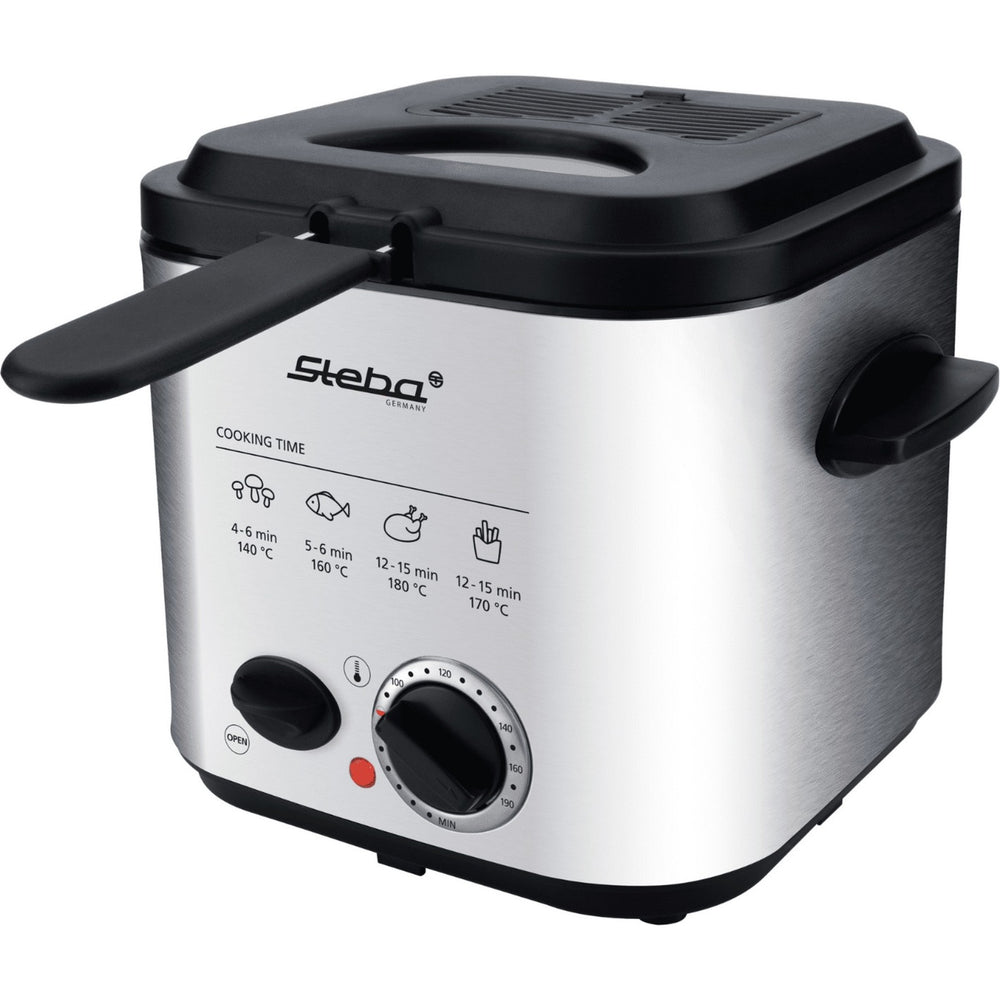 Steba df95f - minifriteuse fondue frituurpan (roestvrij staal zwart, 1,25 liter)