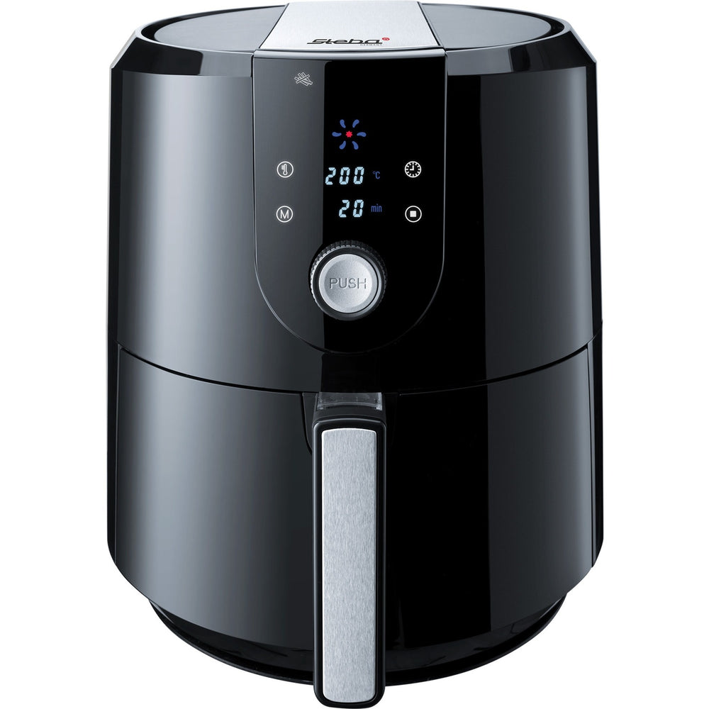 Steba hf 5000 xl heteluchtfriteuse (zwart roestvrij staal, 5,2 liter)