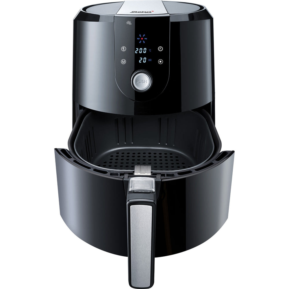 Steba hf 5000 xl heteluchtfriteuse (zwart roestvrij staal, 5,2 liter)