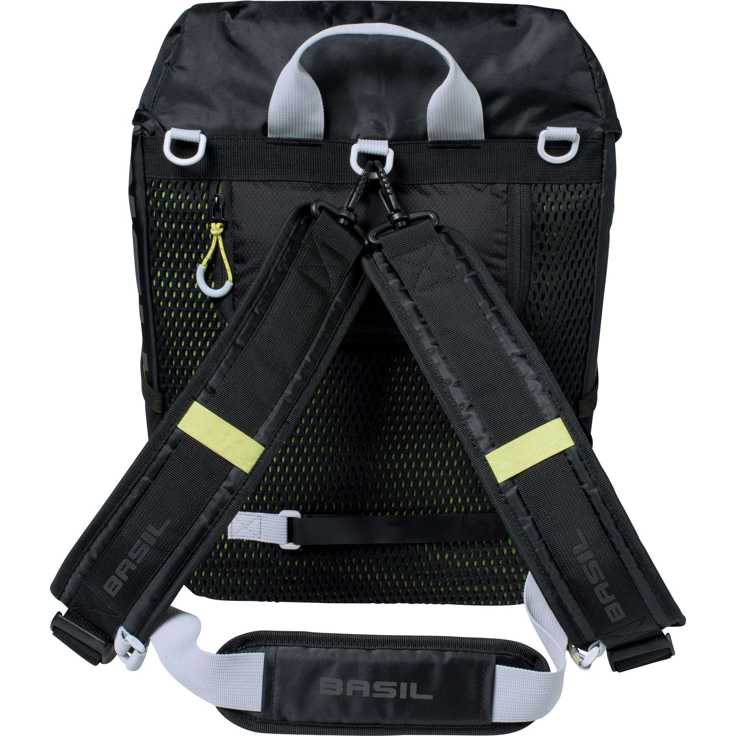 Basil Miles Daypack - sportieve fietstas - unisex - zwart lime