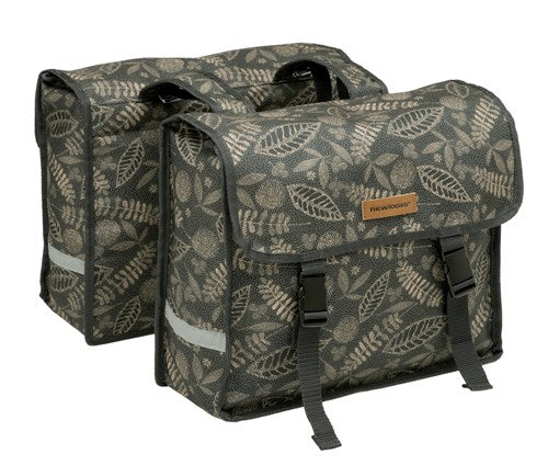 Newlooxs New double pannier Fiori Double water-repellent polyester unisex cycling Forest anthracite