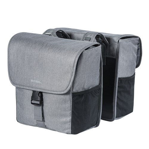 Basil GO dubbele fietstas grijs - 32L