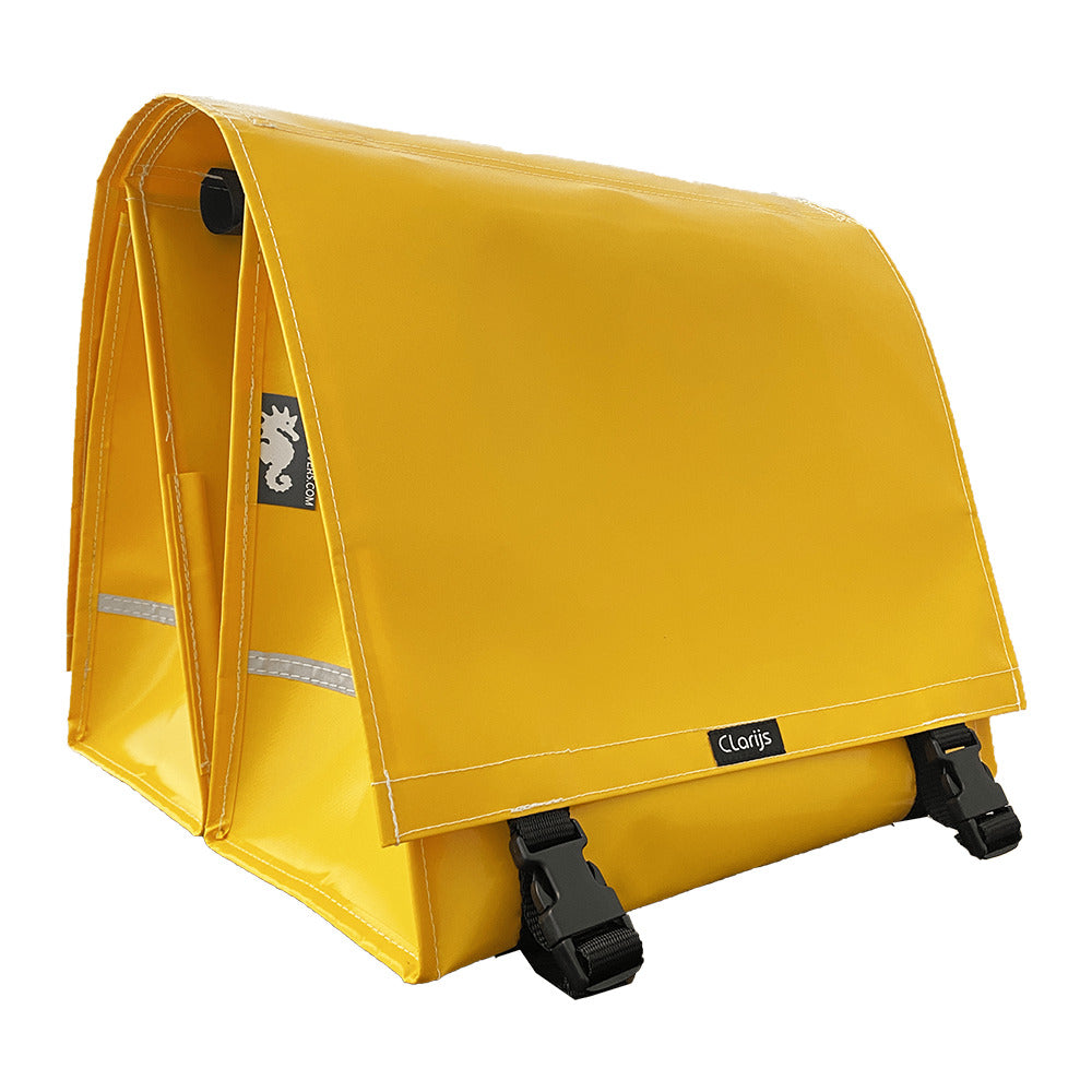 Clarijs fietstas dubbel xl pvc 46l met geel