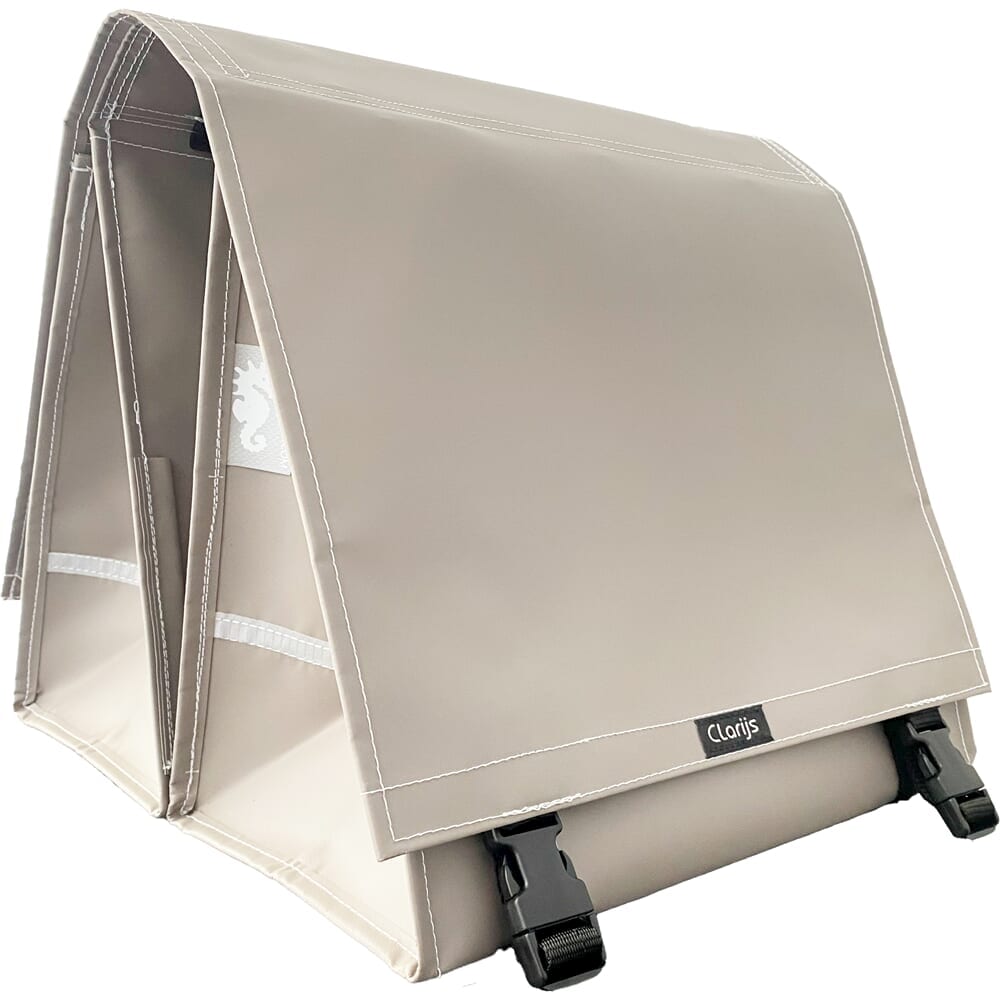 Clarijs fietstas dubbel xl pvc 46l met behuizing mat taupe