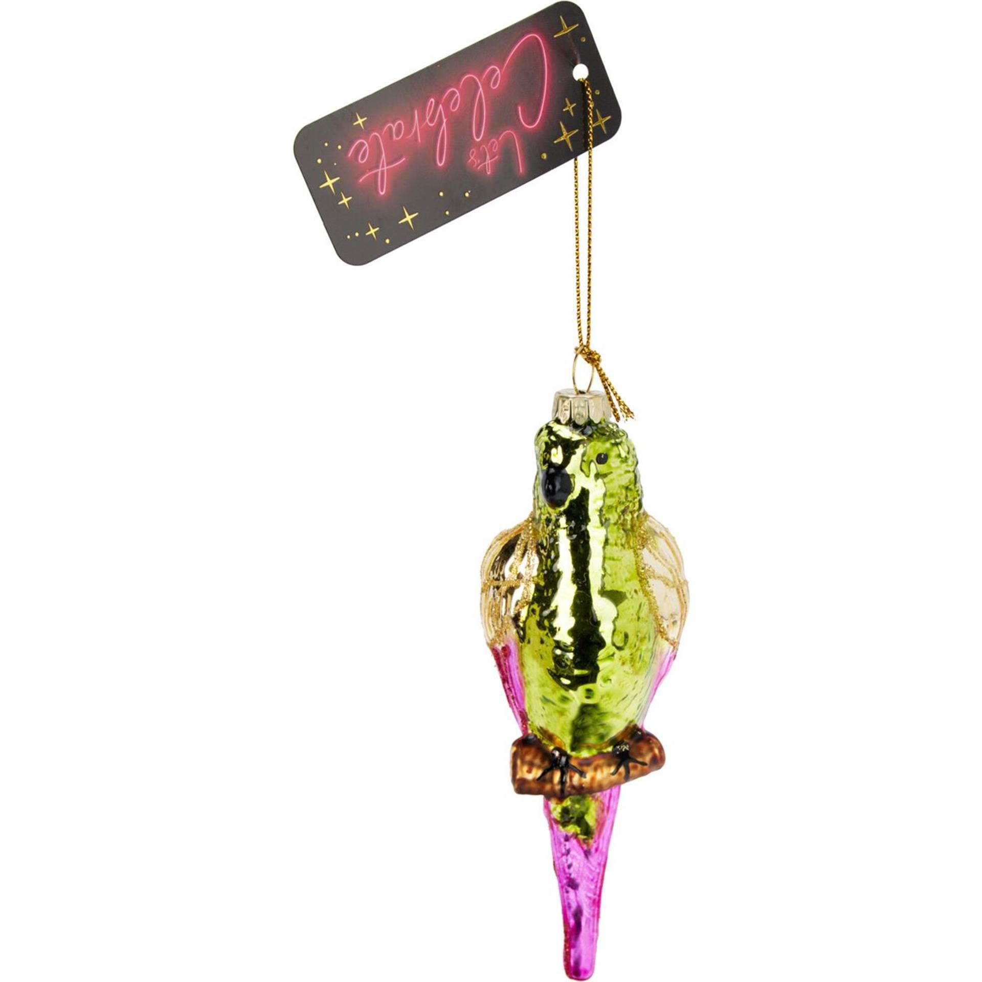 Hanger papegaai glas 13cm display a 12st