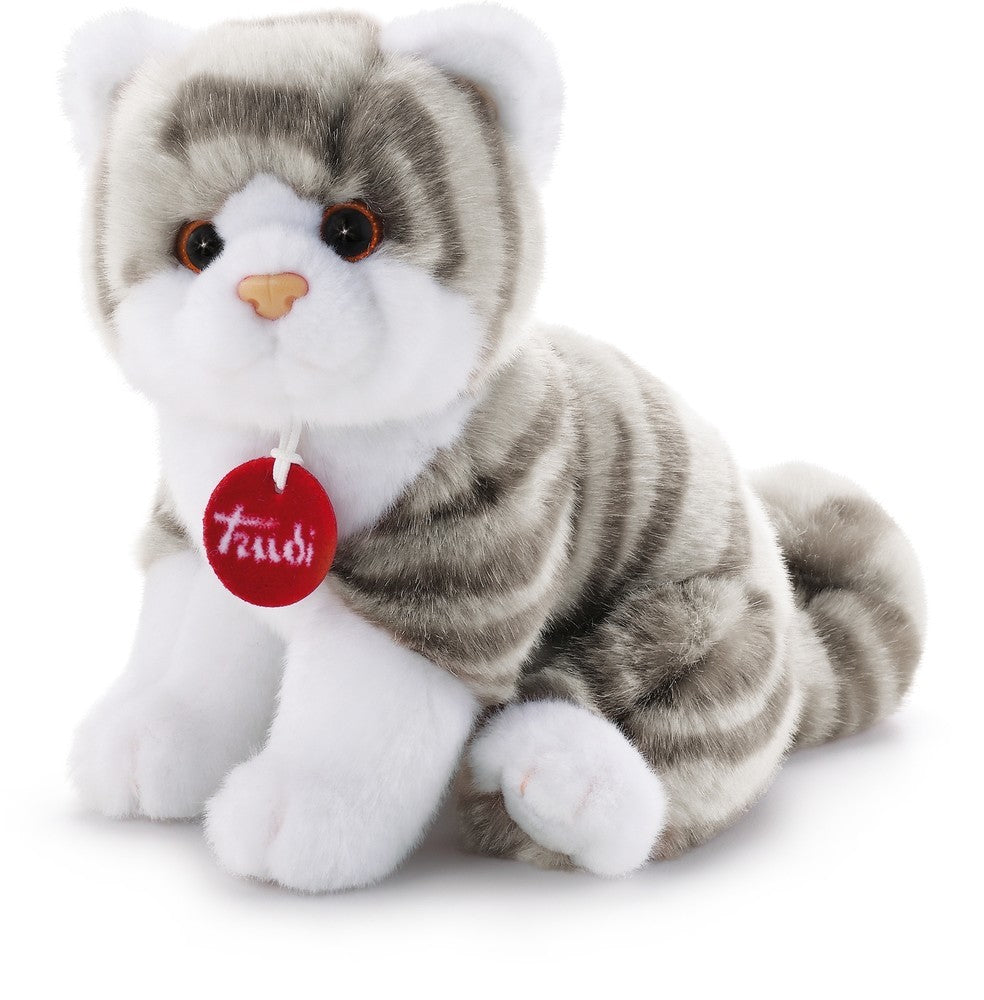 Trudi kitten brad white grey: 14x18x20 cm (s-20851)