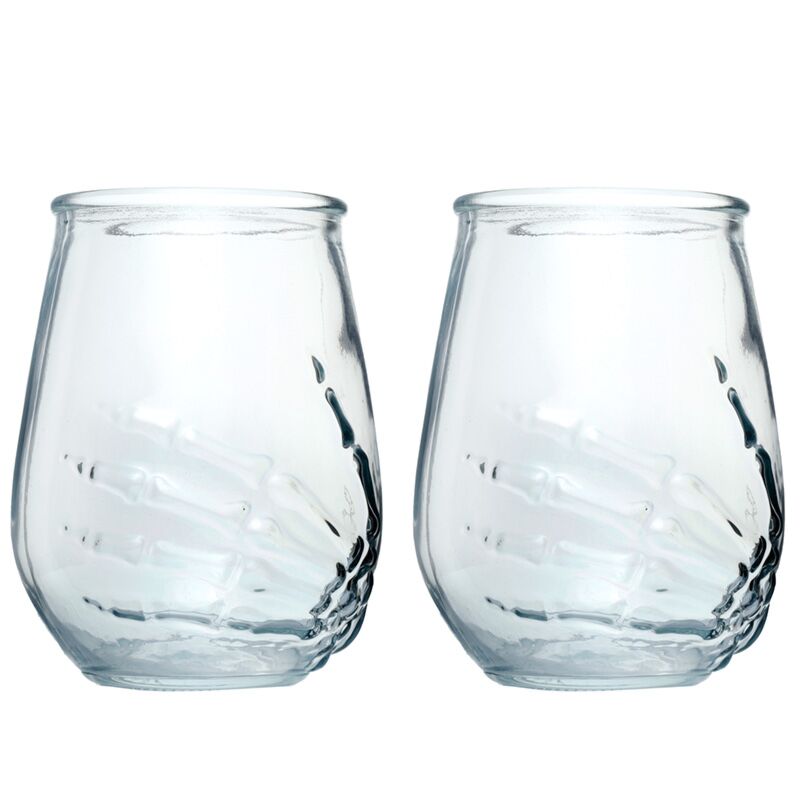 Skelet handstel 2 glazen drinkglazen