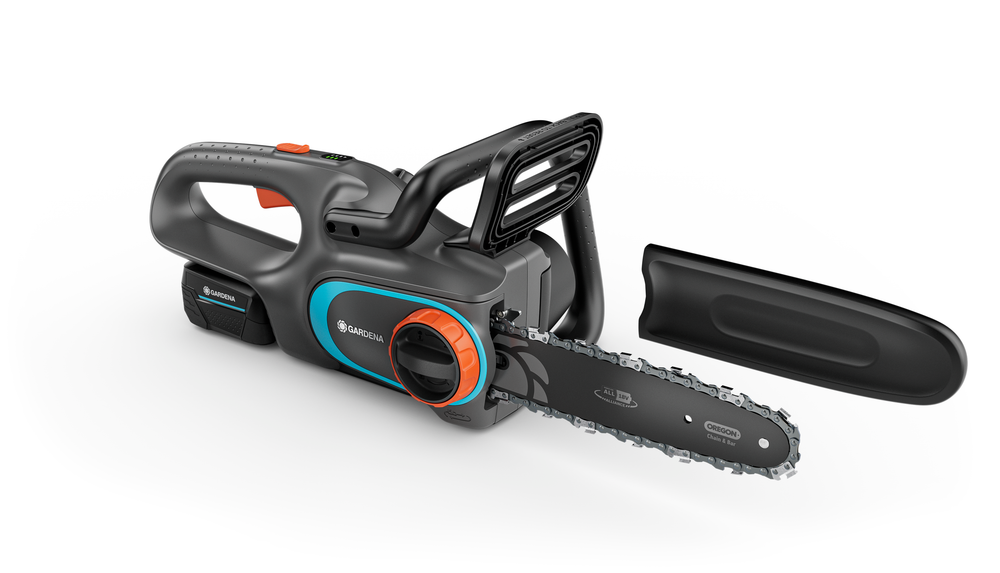 Gardena accukettingzaag powersaw 250 18v (grijs turquoise, accu en oplader inbegrepen, power for all alliance)