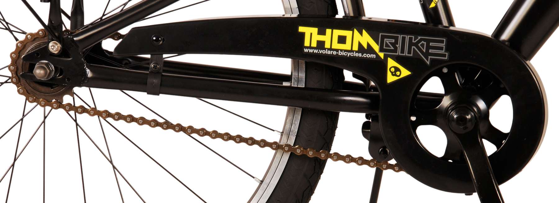 Volare Thombike Kinderfiets - Jongens - 24 inch - Zwart Geel - Twee handremmen