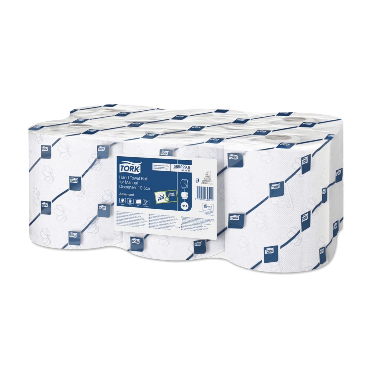 Tork h12 handdoekrol enmotion 2lgs 19.5cm (6 stuks)
