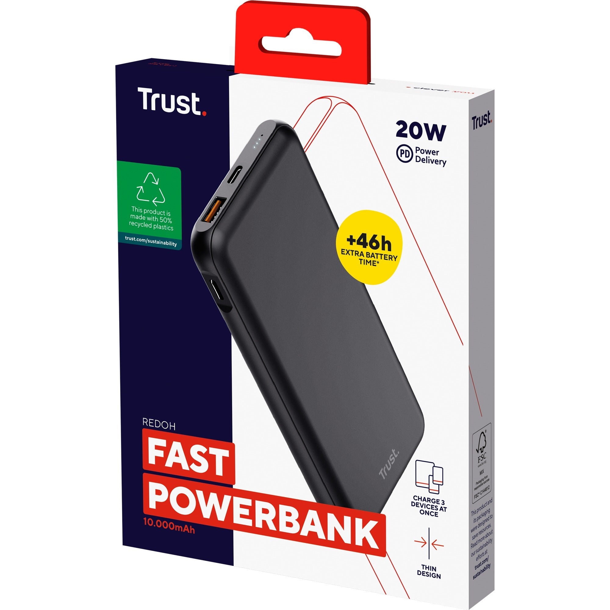 Vertrouw Vertrouw Redoh Snelle 10.000mAh Powerbank