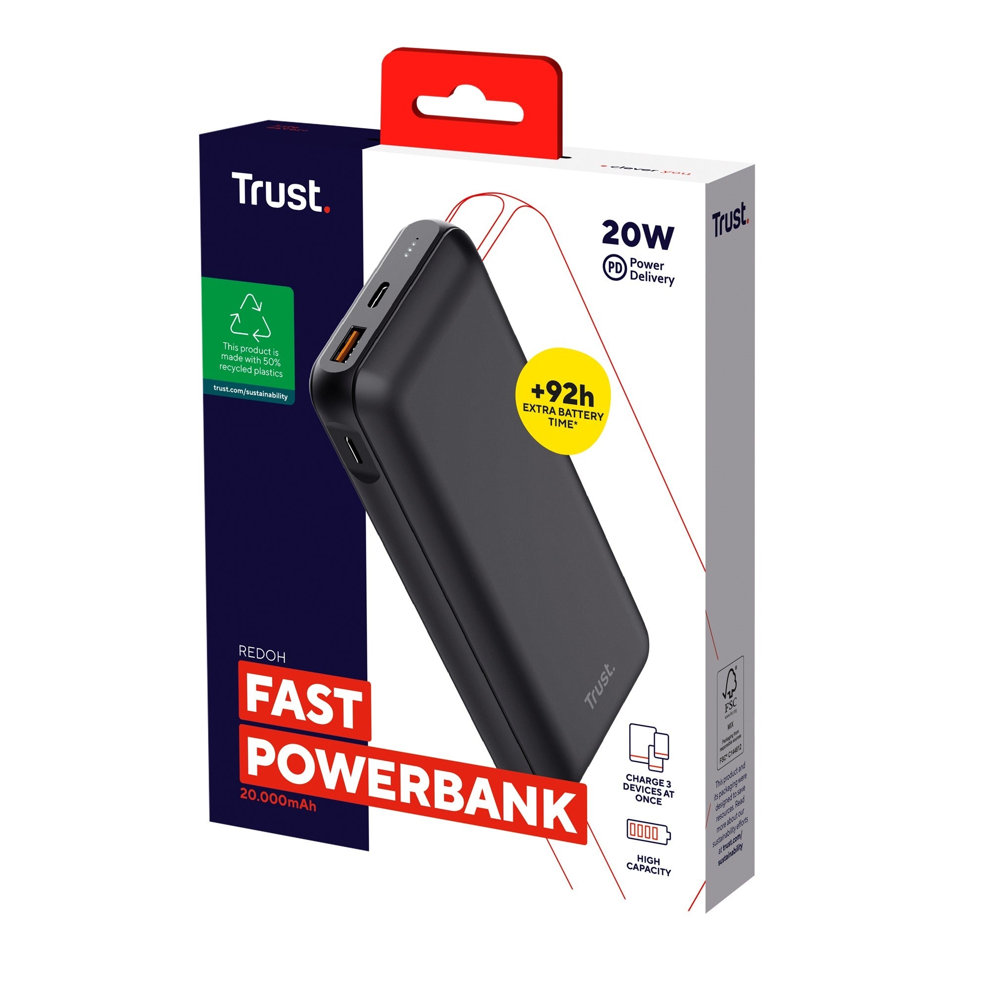 Trust Trust Redoh Snelle 20.000mAh Powerbank