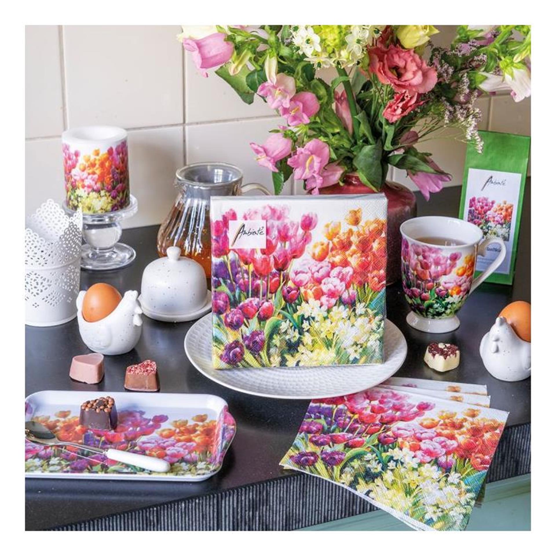 Ambiente servet 25cm tulips 20 stuks