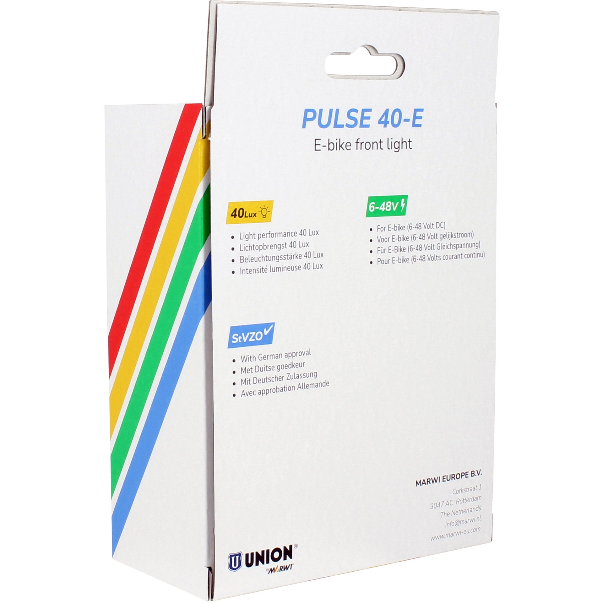 Union koplamp pulse 40-e e-bike 6-48v 40lux