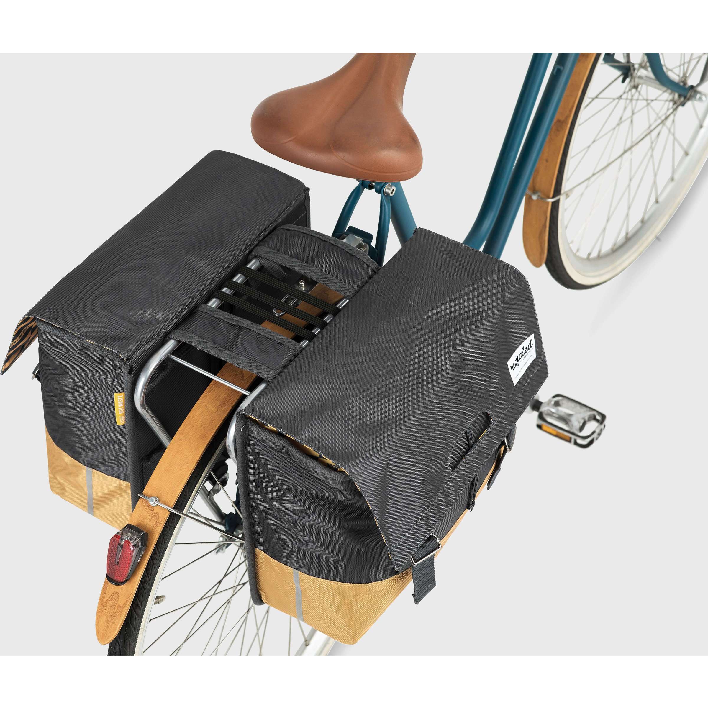 Sacoche vélo double recyclée Urban Proof 40 litres - gris jaune