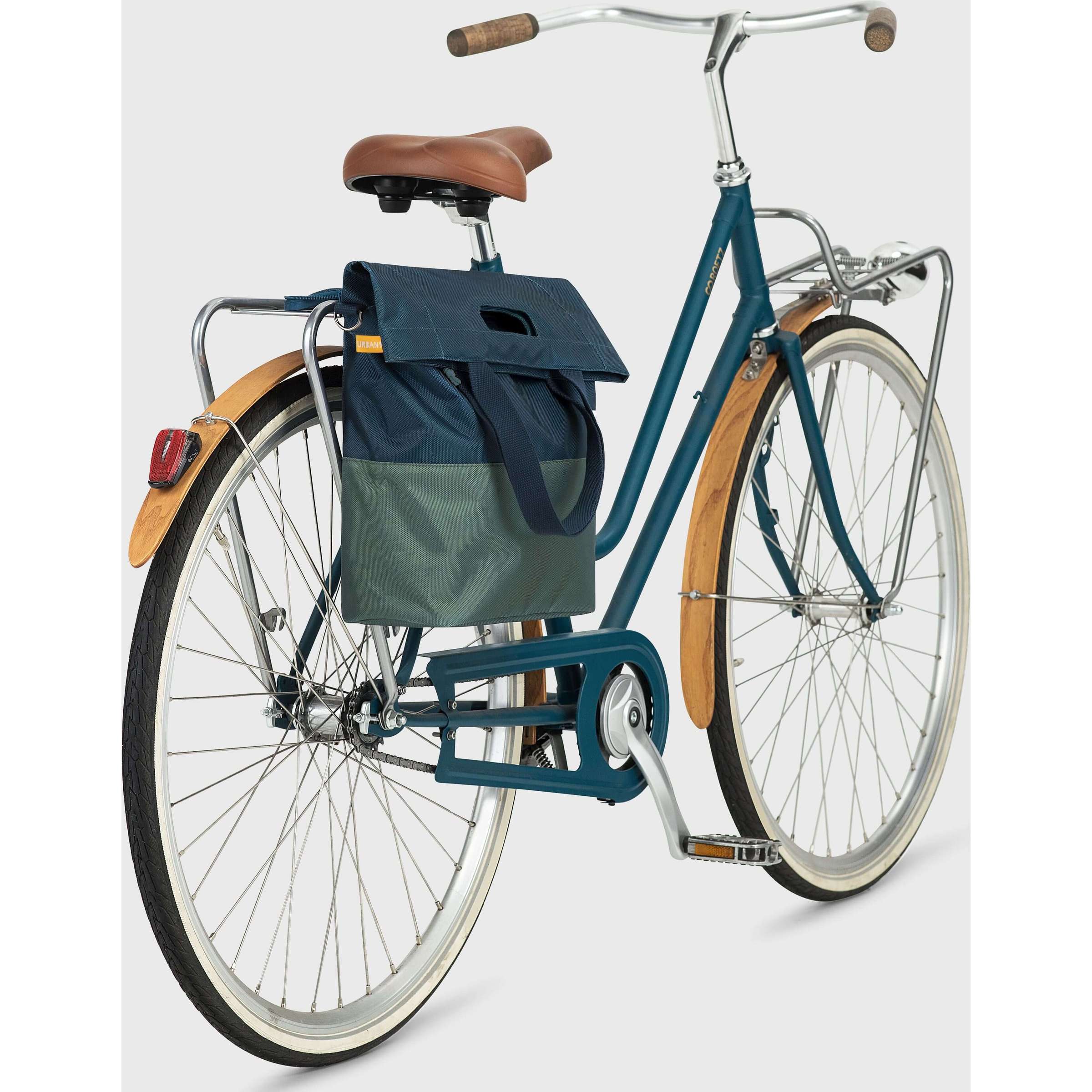 Sacoche vélo shopper recyclée Urban Proof 20 litres - bleu vert