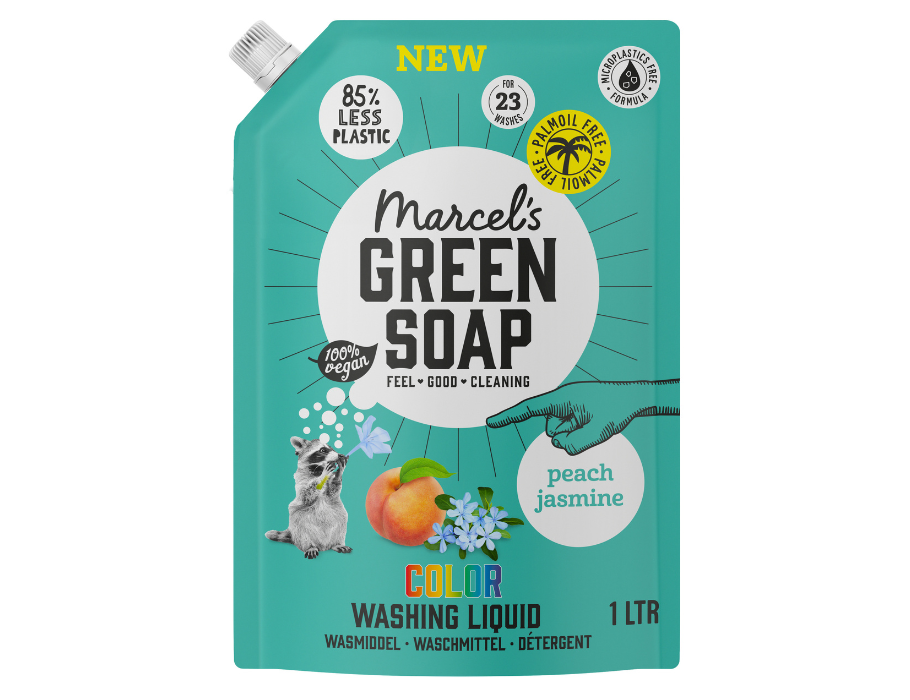 Marcels Groene Zeep Wasmiddel Kleur Blauw Jasmijn Navulling 1 liter