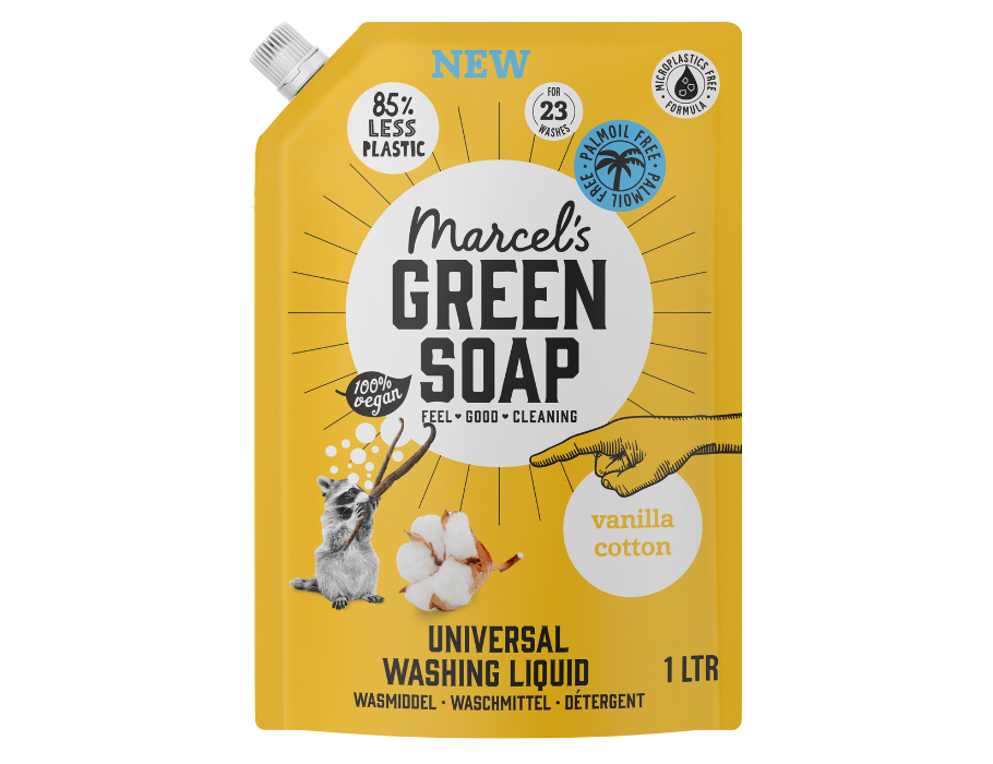 Marcels Green Soap Wasmiddel Kleur Vanille Katoen Navulling 1 liter