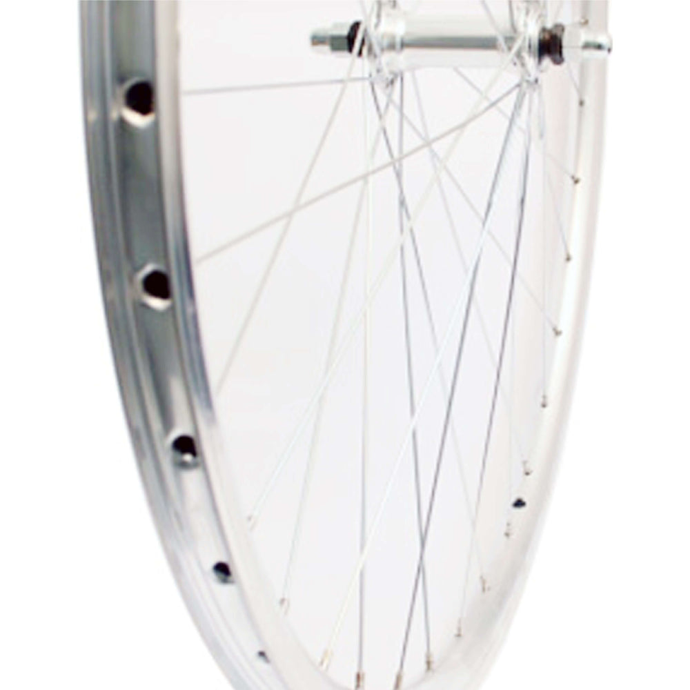 Roland voorwiel 28 vast alu v-profiel zilver zink spk