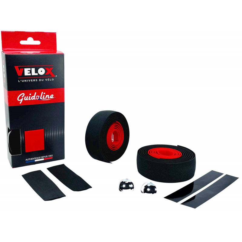 Velox stuurtape maxi kurk bicolor zwart rood (2st)