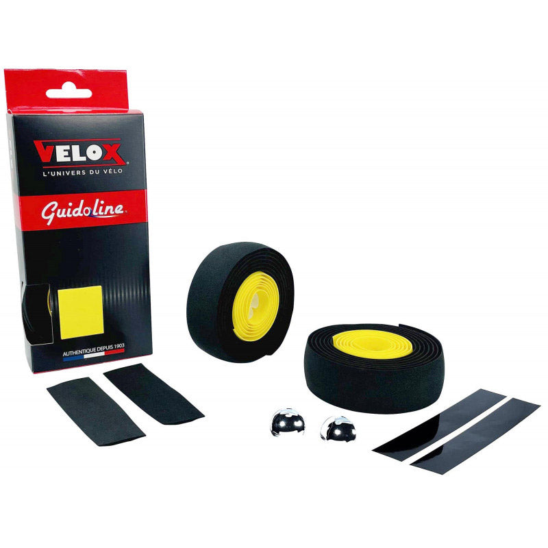 Velox stuurtape maxi kurk bicolor zwart geel (2st)