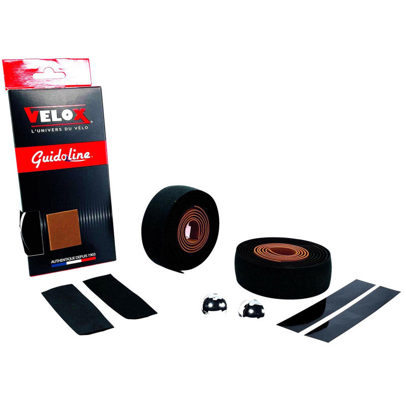 Velox stuurtape maxi kurk bicolor zwart bruin (2st)
