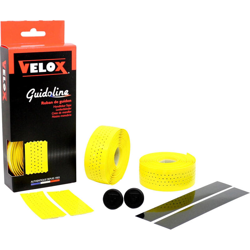 Velox stuurtape glans zacht geperforeerd geel (2st)