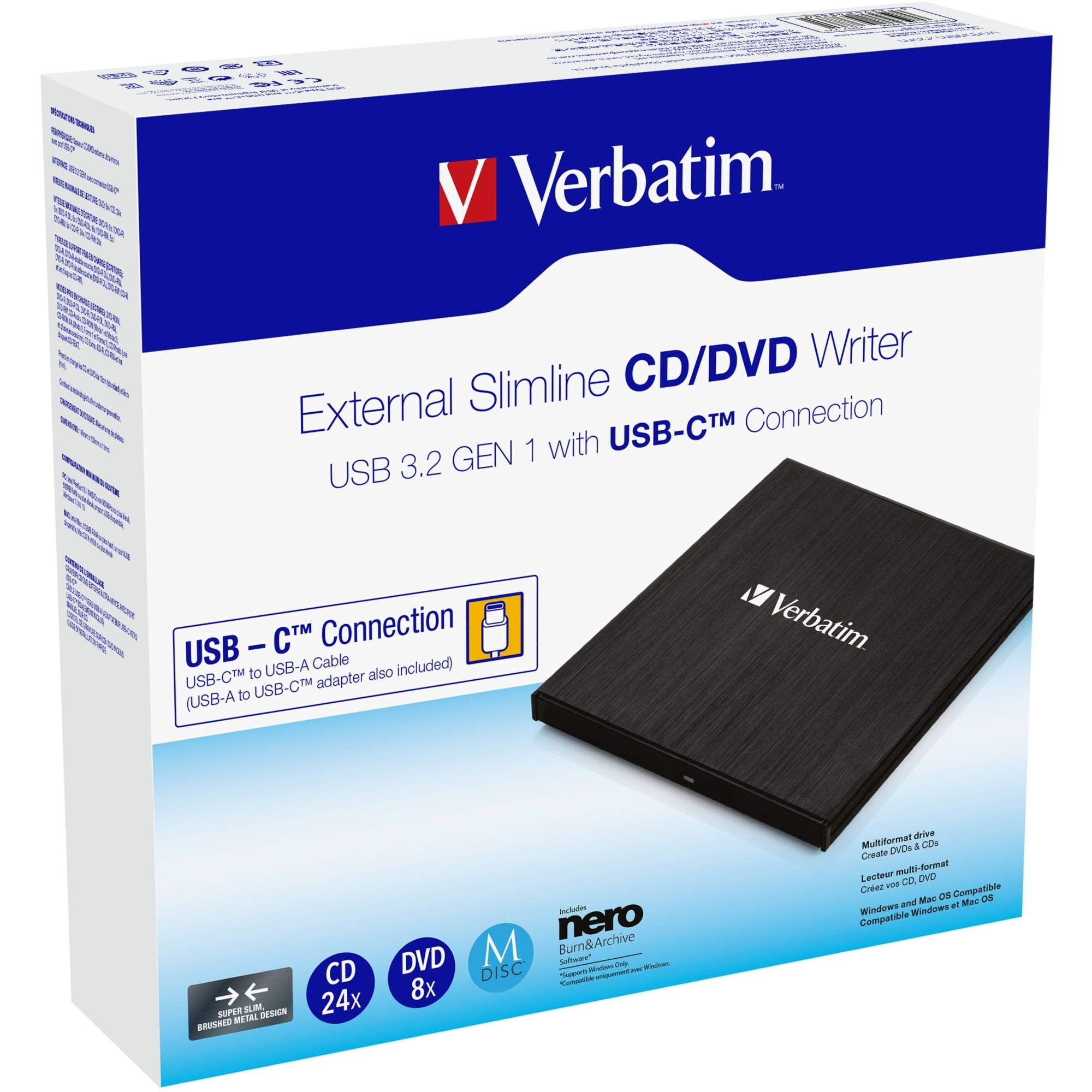 Verbatim Verbatim Externe slimline cd-dvd-brander