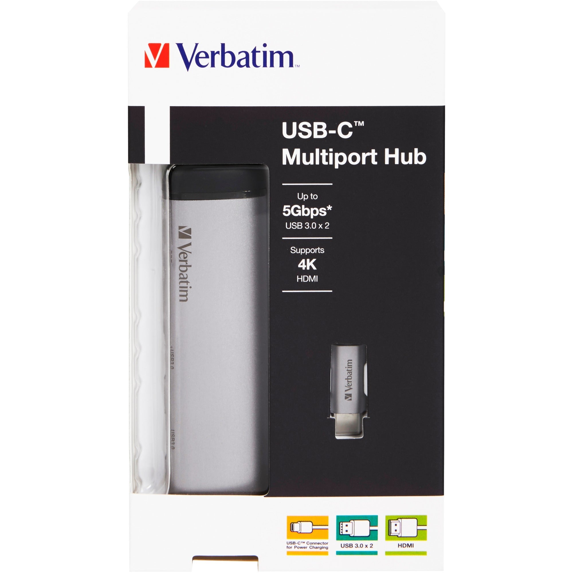 Verbatim Verbatim USB 3.2 Gen 1 multipoort hub, USB-C > 2x USB-A + US