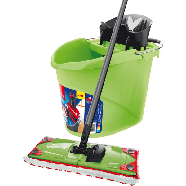 Vileda UltraMat Colors 2in1 Complete Floor Wiper Set (Green Black)