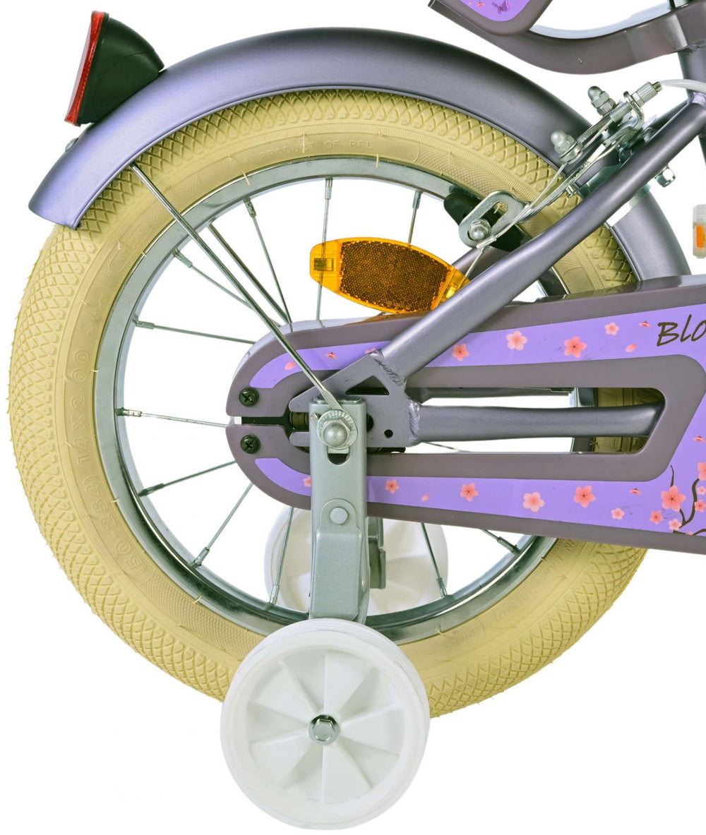 Volare bloesem kinderfiets - meisjes - 14 inch - paars - twee handremmen