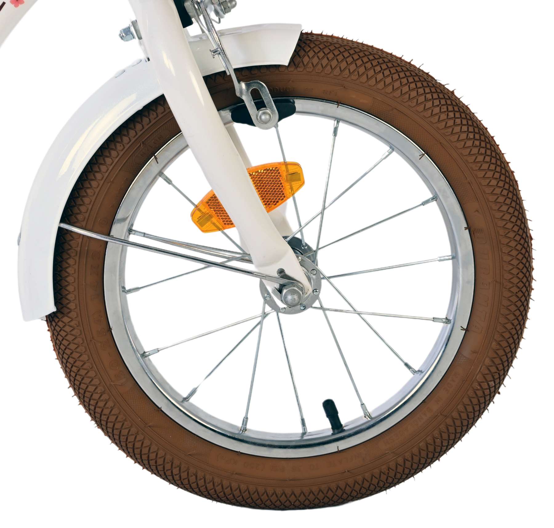 Volare Blossom Kinderfiets - Meisjes - 14 inch - Wit - Twee Handremmen