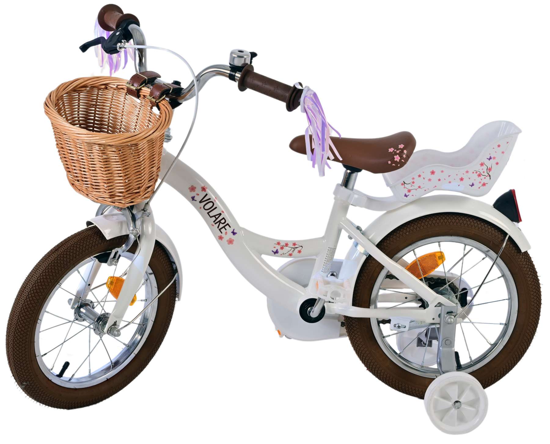 Volare bloesem kinderfiets - meisjes - 14 inch - wit
