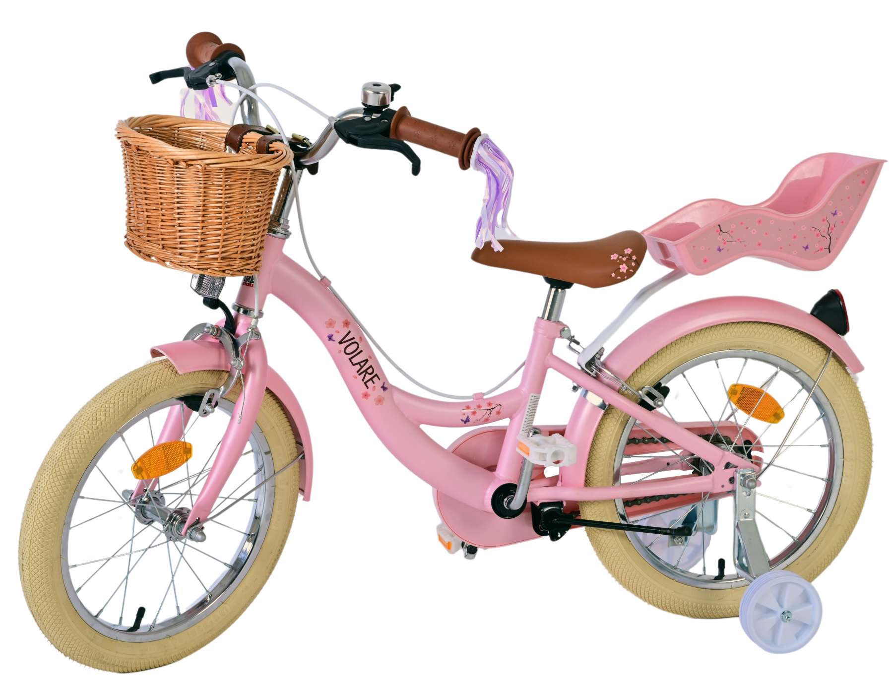 Volare bloesem kinderfiets - meisjes - 16 inch - roze - twee handremmen