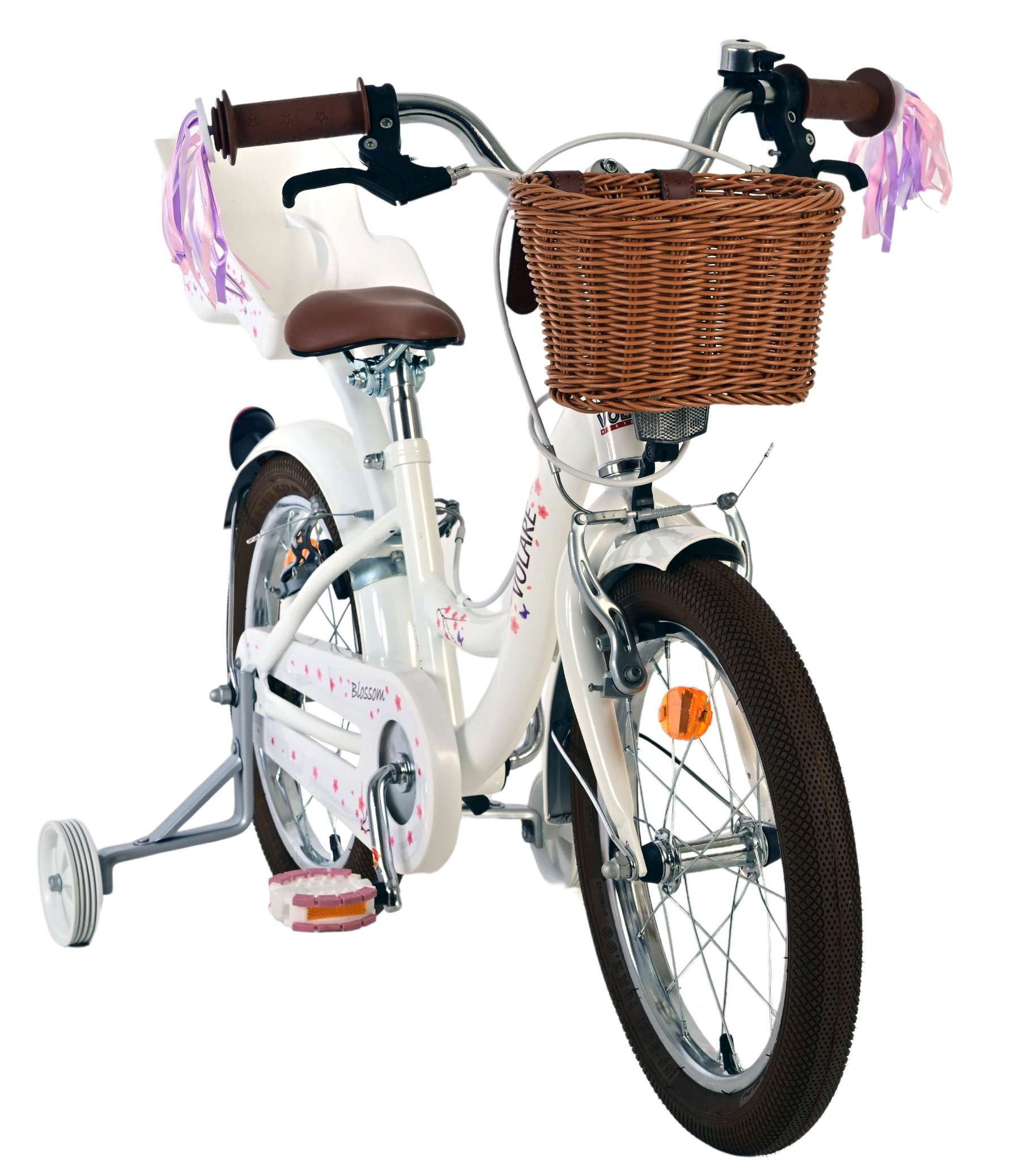 Volare blossom kinderfiets - meisjes - 16 inch - wit - twee handremmen