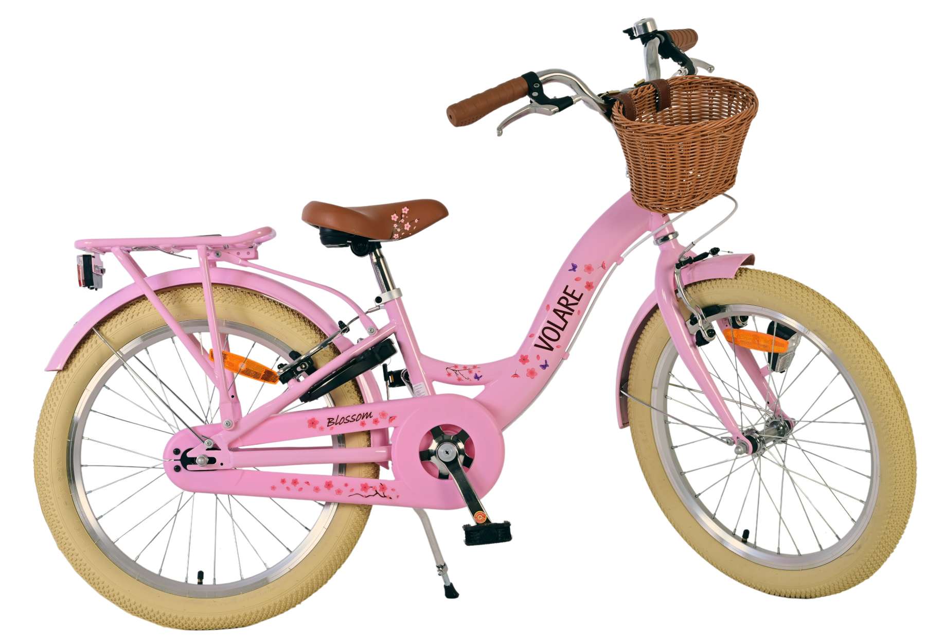 Volare bloesem kinderfiets - meisjes - 20 inch - roze - twee handremmen