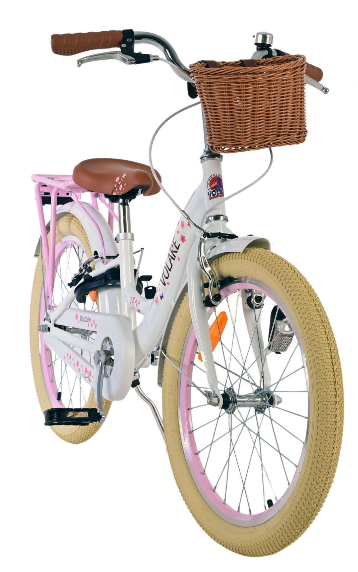 Volare bloesem kinderfiets - meisjes - 20 inch - wit - twee handremmen