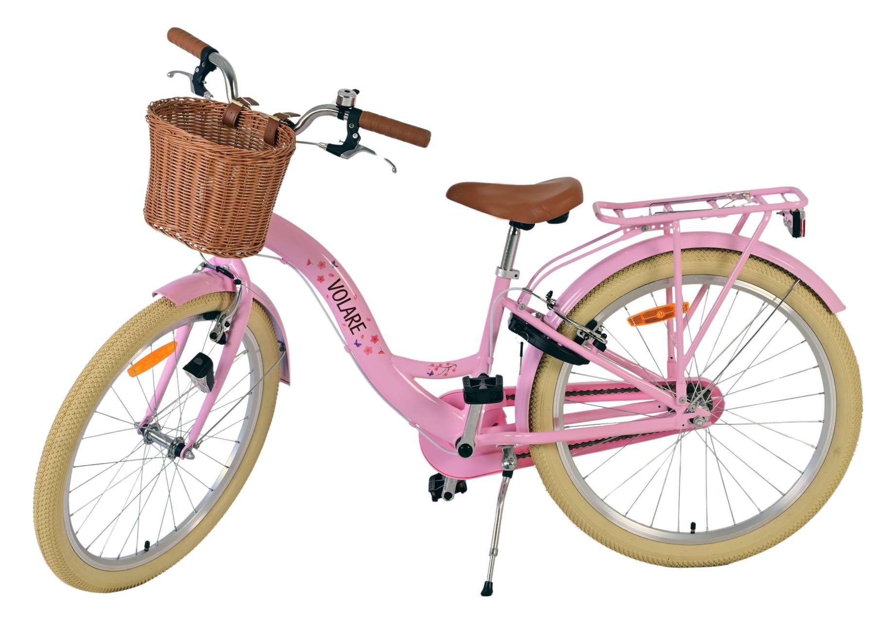 Volare bloesem kinderfiets - meisjes - 24 inch - roze - twee handremmen