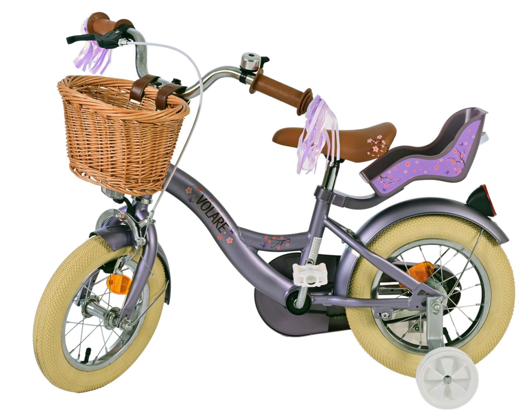 Volare bloesem kinderfiets - meisjes - 12 inch - paars