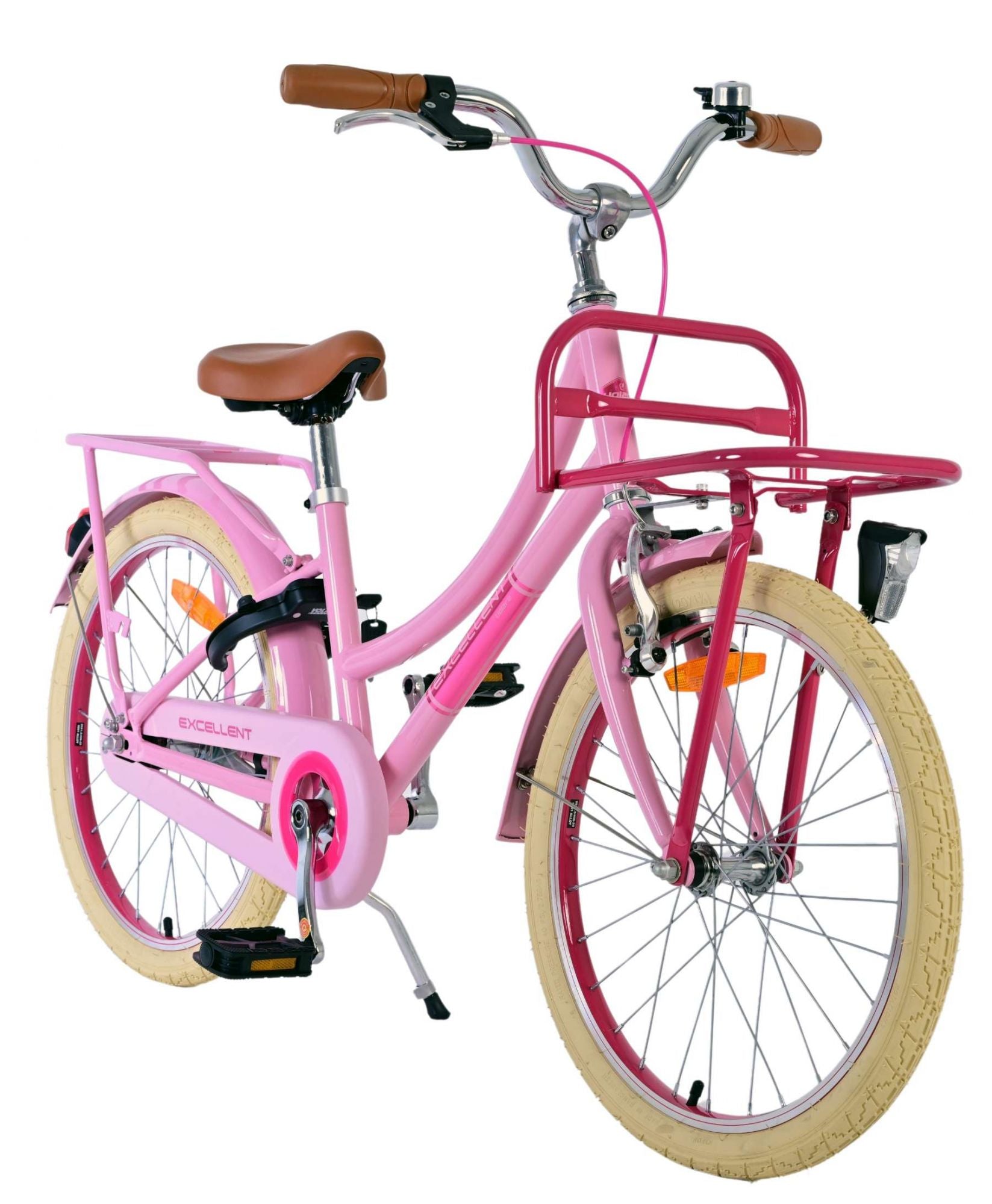 Volare uitstekende kinderfiets - meisjes - 20 inch - roze - 3 versnellingen