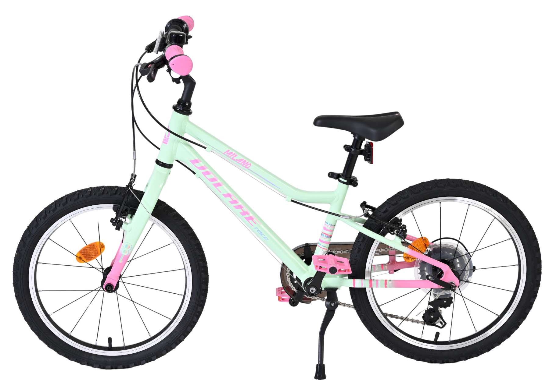 Volare milano kinderfiets - meisjes - 18 inch - mintgroen - 6 speed - twee handremmen